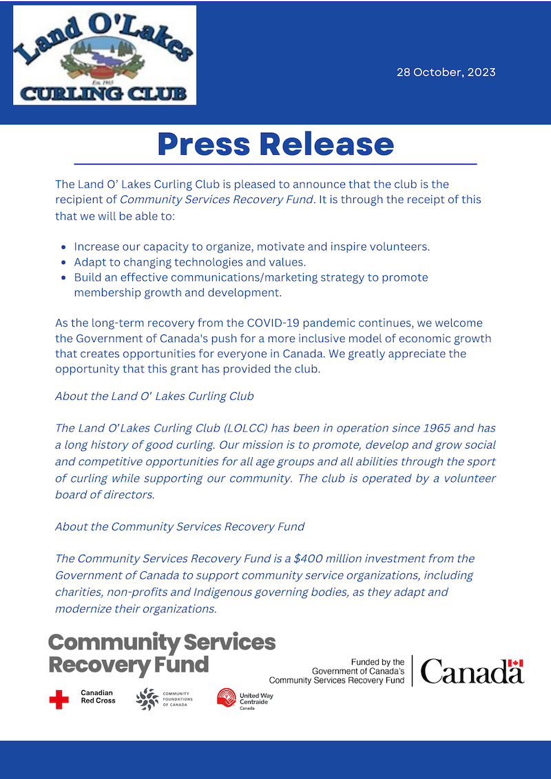 LOLCC CSRF GRANT Press Release