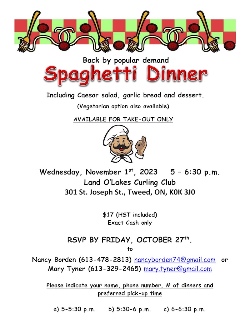 Spaghetti Dinner flyer 2023