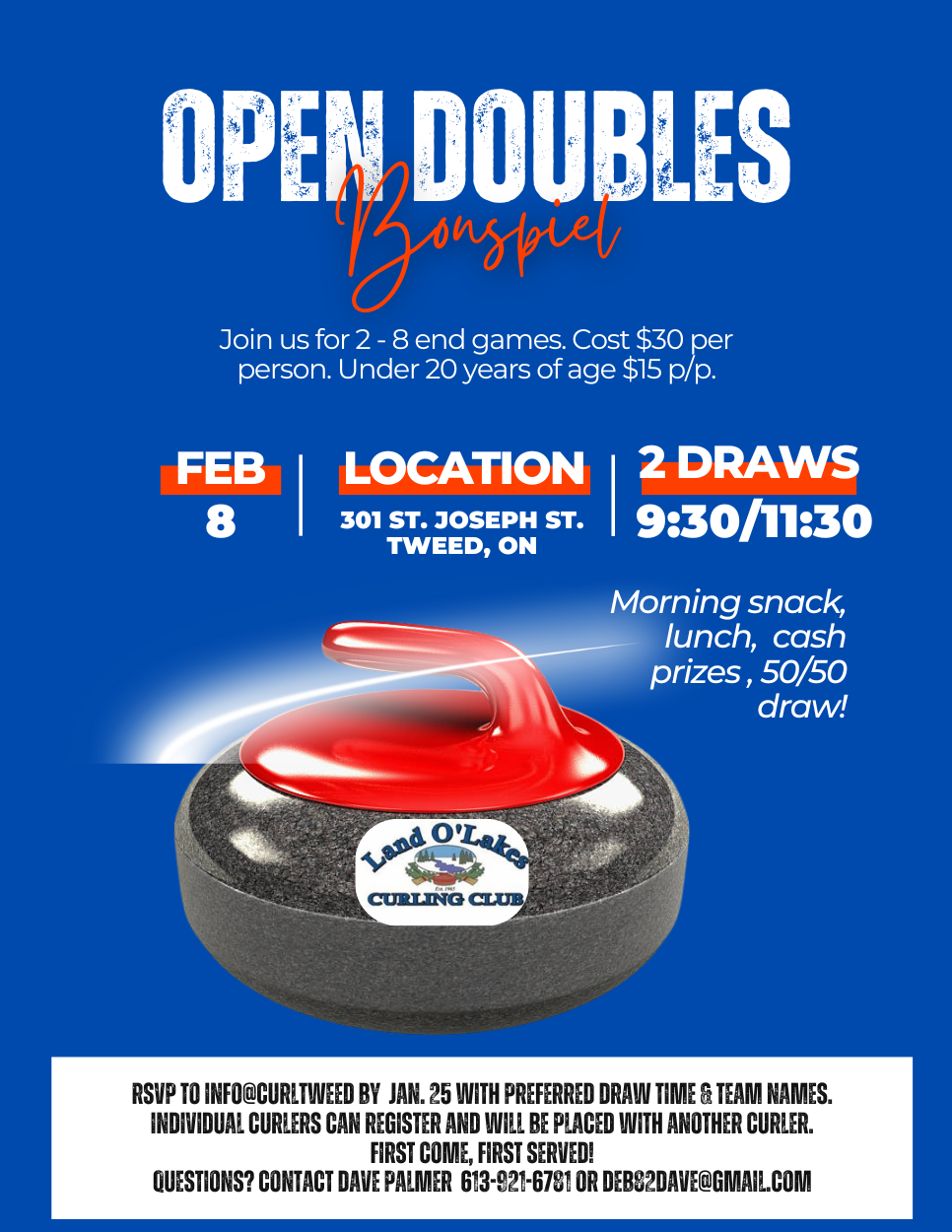 Open Doubles bonspiel 25 Flyer